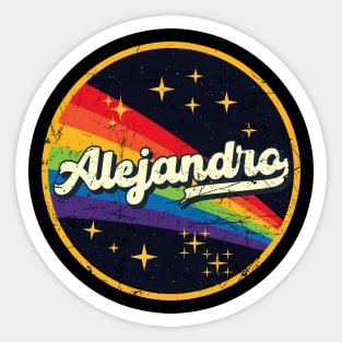 Alejandro // Rainbow In Space Vintage Grunge-Style Sticker